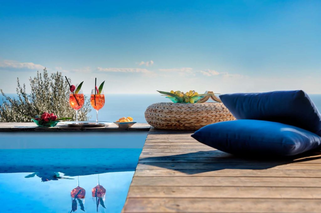 amazing view from the pool of villa islamorada in nerano Amalfi coast 5 min far from marina del Cantone Massa Lubrense